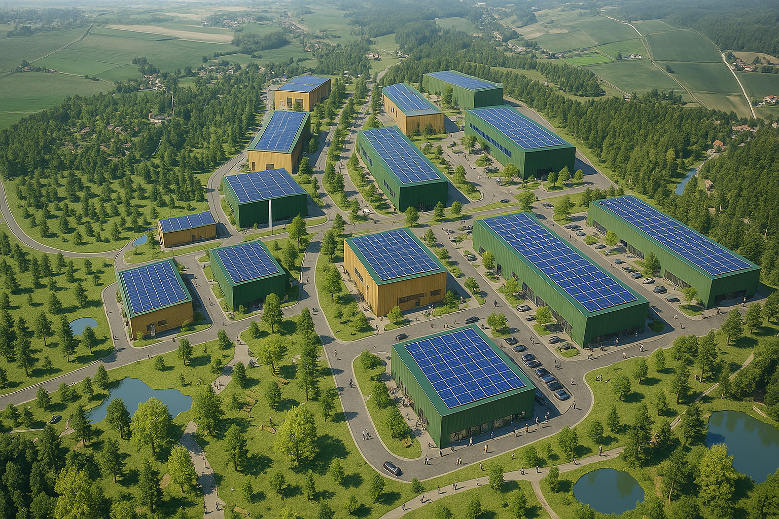 Bildet viser en AI-generert skisse og viser en av flere mulige tilnærminger på Viken Park